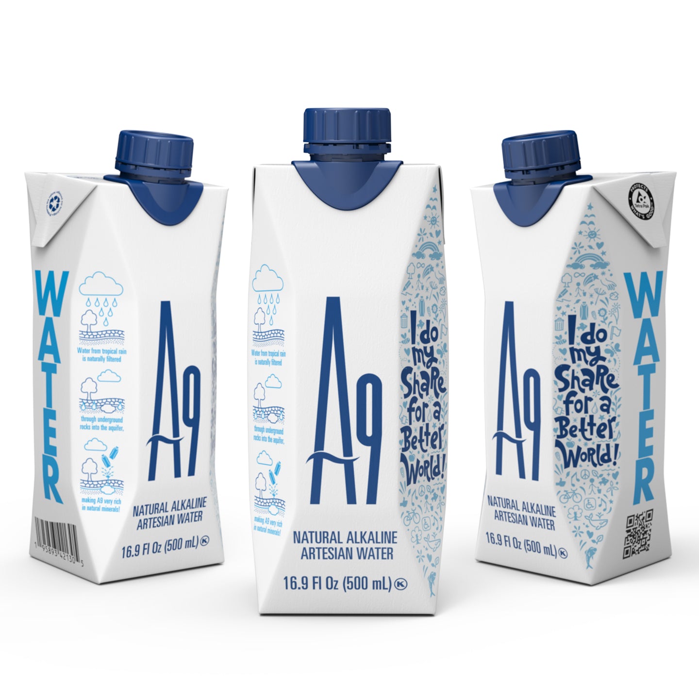 A9 Alkaline Artesian Mineral Water — 16.9 fl oz - 12 Pack Case