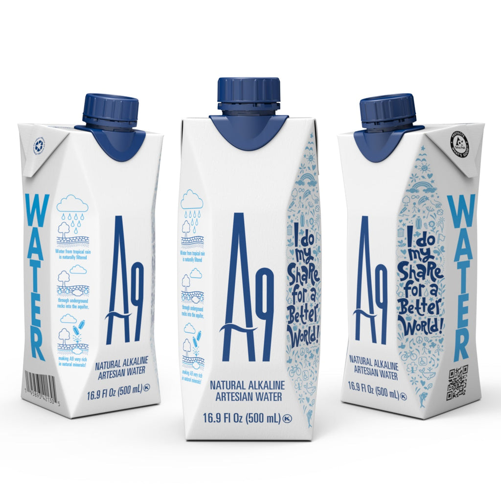Woman outdoors with A9 Alkaline Artesian Water, Healthy and Sustainable lifestyle photo