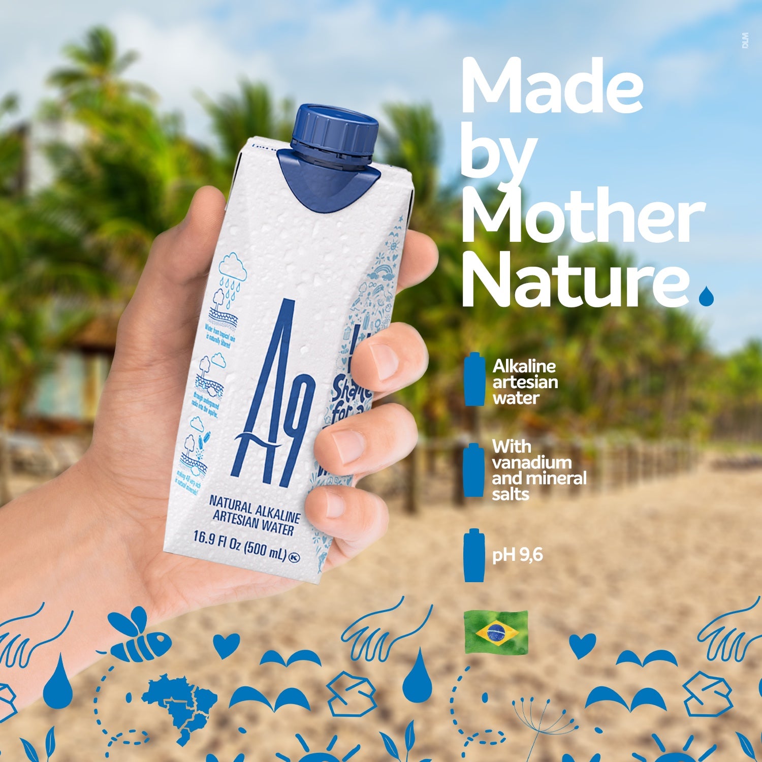 A9 Alkaline Artesian Mineral Water — 16.9 fl oz - 12 Pack Case