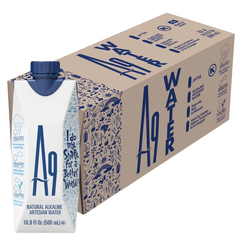 A9 Alkaline Artesian Mineral Water — 16.9 fl oz - 12 Pack Case